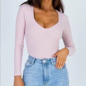 Princess Polly pink bodysuit size 2